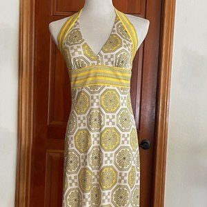 Yellow Trina Turk Silk Halter Dress